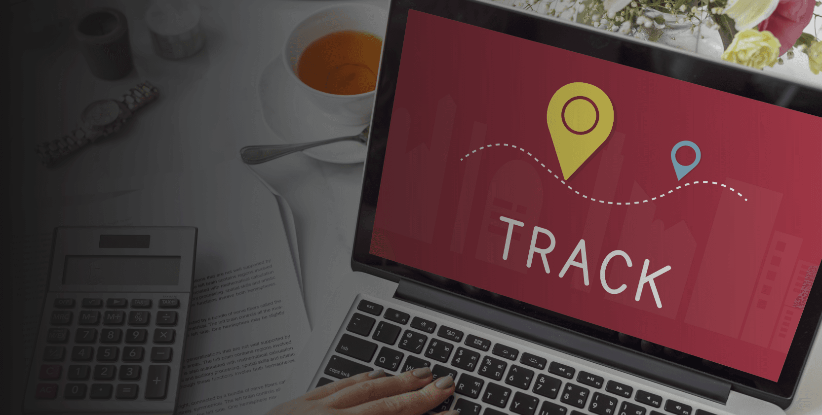 Person using laptop for manual asset tracking
